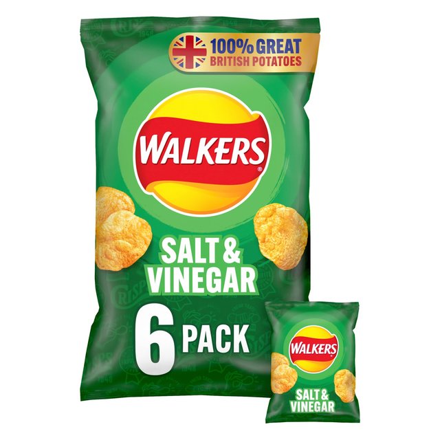 Walkers Salt & Vinegar Multipack Crisps 6 per pack Botiga