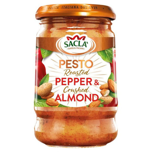 Sacla' Roasted Pepper & Crushed Almond Pesto 190g Botiga