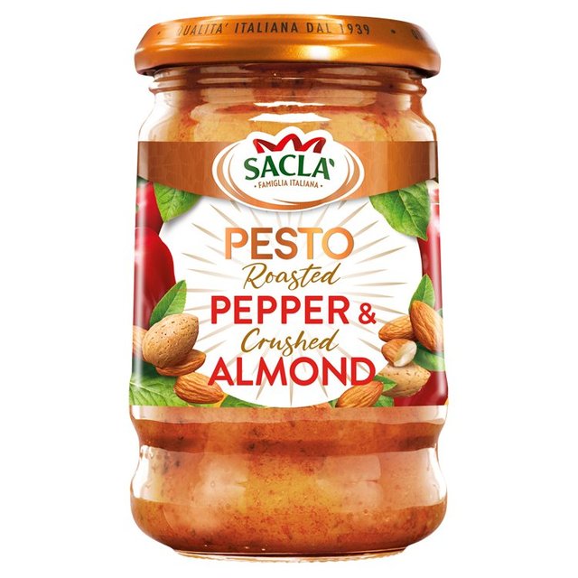 Sacla' Roasted Pepper & Crushed Almond Pesto 190g Botiga