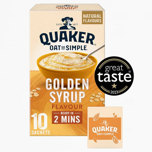 Quaker Oat So Simple Golden Syrup Porridge Sachets Cereal 10 per pack Botiga