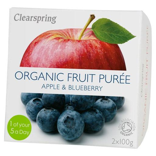 Clearspring Organic Apple & Blueberry Puree 2 x 100g Botiga