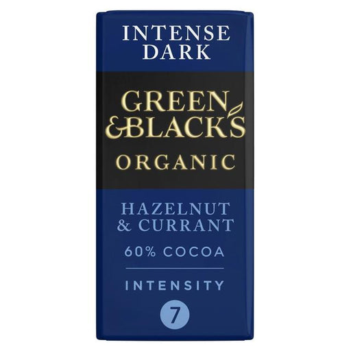 Green & Black's Organic Hazelnut & Currant Dark Chocolate Bar 90g Botiga