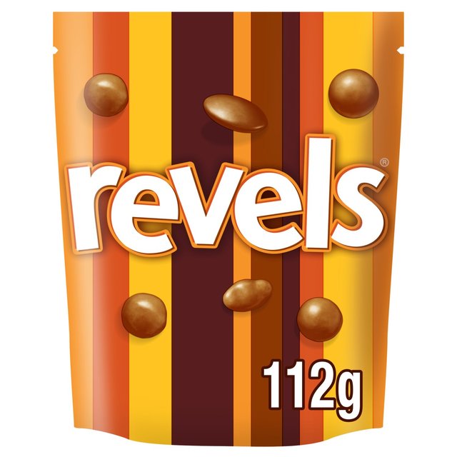 Revels Milk Chocolate with Raisins, Coffee or Orange Bites Pouch Bag 112g Botiga