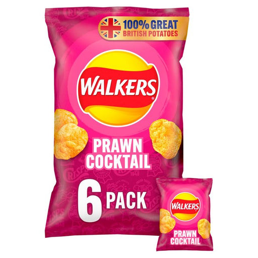 Walkers Prawn Cocktail Multipack Crisps 6 per pack Botiga