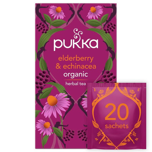 Pukka Tea Herbs Elderberry & Echinacea with Elderflower Tea Bags 20 per pack Botiga