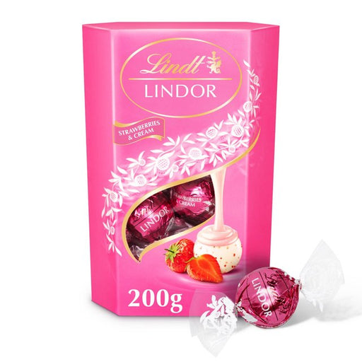 Lindt Lindor Strawberries & Cream Chocolate Truffles 200g Botiga