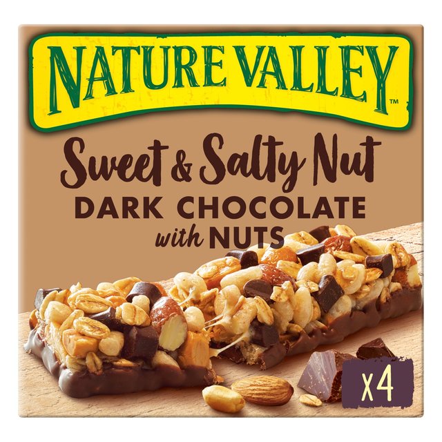 Nature Valley Sweet & Salty Nut Dark Chocolate with Peanuts Bars 4 x 30g Botiga