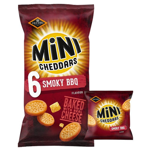 Jacob's Mini Cheddars Smoky BBQ Baked Snacks Multipack 6 per pack Botiga