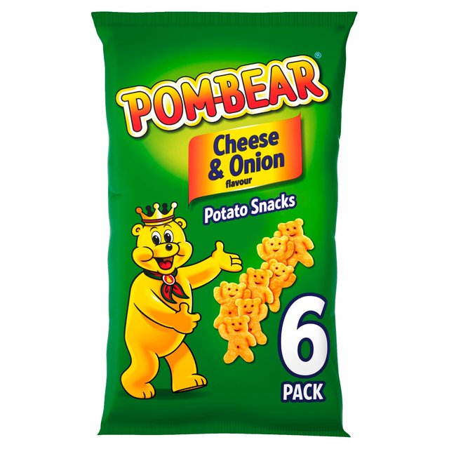 Pom-Bear Cheese & Onion Multipack Crisps 6 per pack Botiga