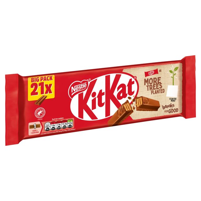 KitKat 2 Finger Milk Chocolate Biscuit Bar Multipack 21 x 20.7g Botiga