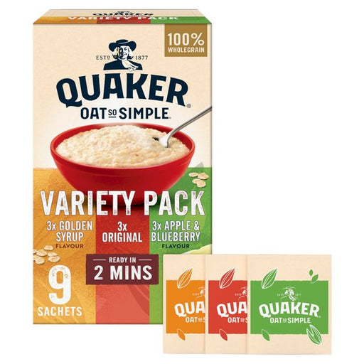 Quaker Oat So Simple Variety Pack Porridge Sachets Cereal 9 per pack Botiga