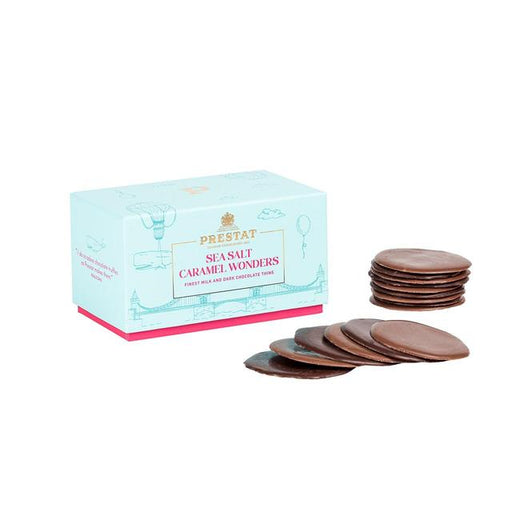 Prestat Caramel & Sea Salt, Milk & Dark Chocolate Thins 200g Botiga