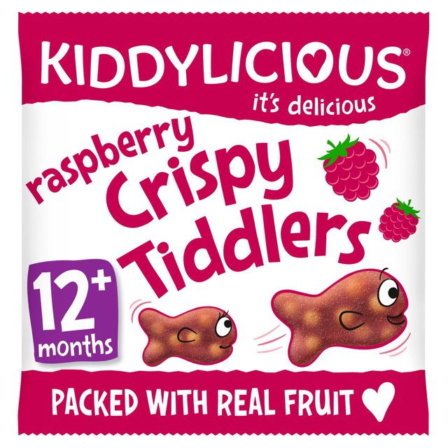 Kiddylicious Raspberry Crispy Tiddlers Baby Snacks 12g Botiga