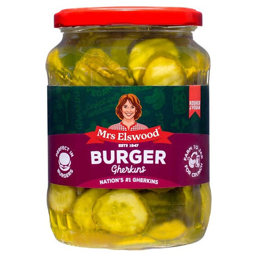 Mrs Elswood Burger Gherkins 670g Botiga