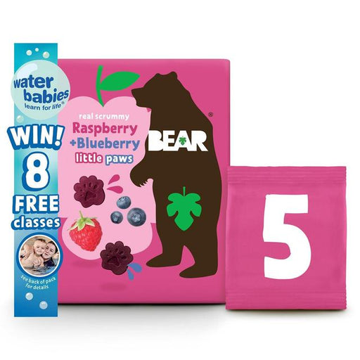 BEAR Paws Fruit Shapes Raspberry & Blueberry 2+ years Multipack 5 x 20g Botiga