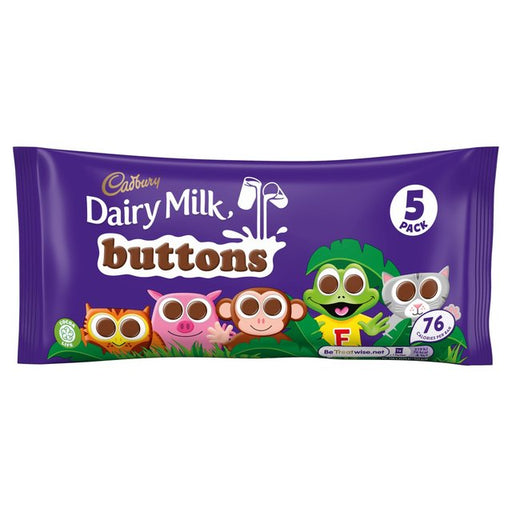 Cadbury Dairy Milk Chocolate Buttons Treatsize Bags 5 x 14g Botiga