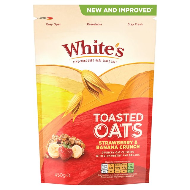 White's Toasted Oats Strawberry & Banana Crunch 450g Botiga