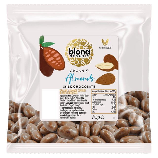 Biona Organic Almonds Milk Chocolate 70g Botiga