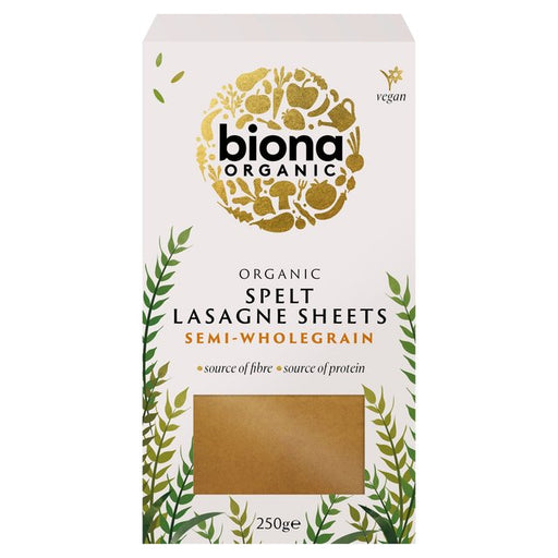 Biona Organic Spelt Semi-Wholegrain Lasagne Pasta Sheets 250g Botiga