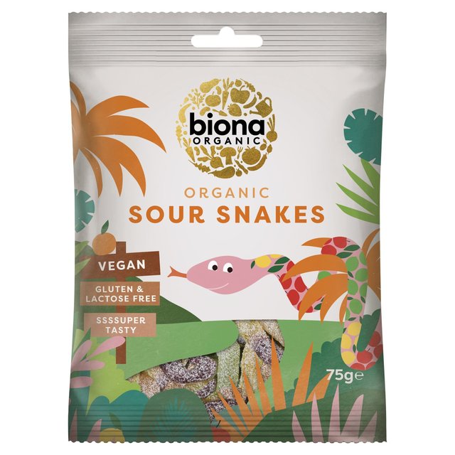 Biona Organic Sour Snakes 75g Botiga