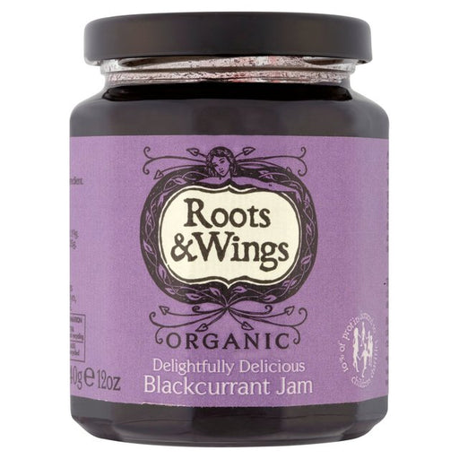 Roots & Wings Organic Blackcurrant Jam 340g Botiga