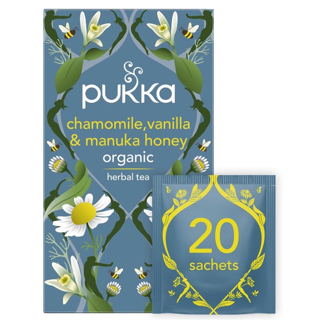 Pukka Tea Chamomile Vanilla & Manuka Honey Teabags 20 per pack Botiga