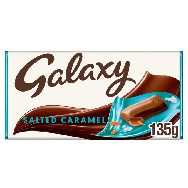 Galaxy Salted Caramel & Milk Chocolate Block Bar Vegetarian 135g Botiga