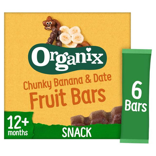 Organix Banana & Date Organic Fruit Bars, 12 mths+ Multipack 6 x 17g Botiga