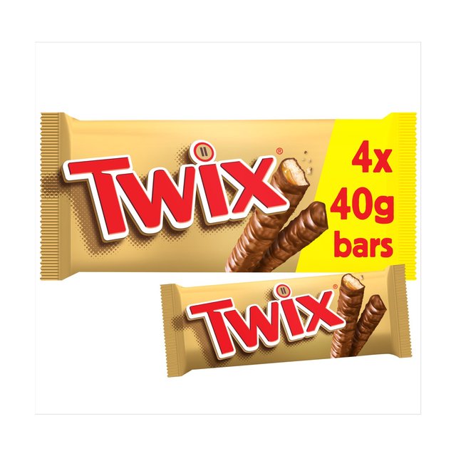 Twix Caramel & Milk Chocolate Fingers Biscuit Twin Snack Bars Multipack 4 x 40g Botiga