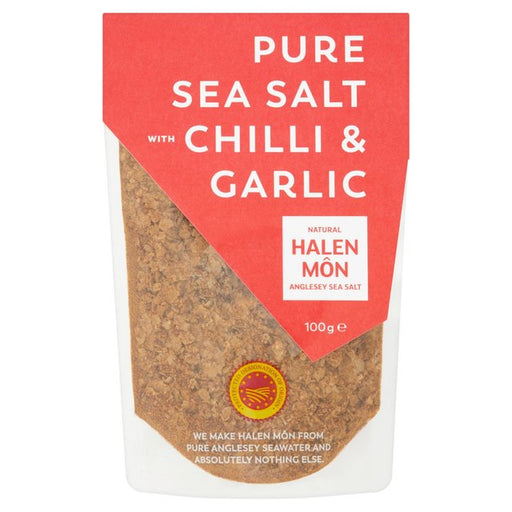 Halen Mon Chilli & Roasted Garlic Sea Salt PDO 100g Botiga