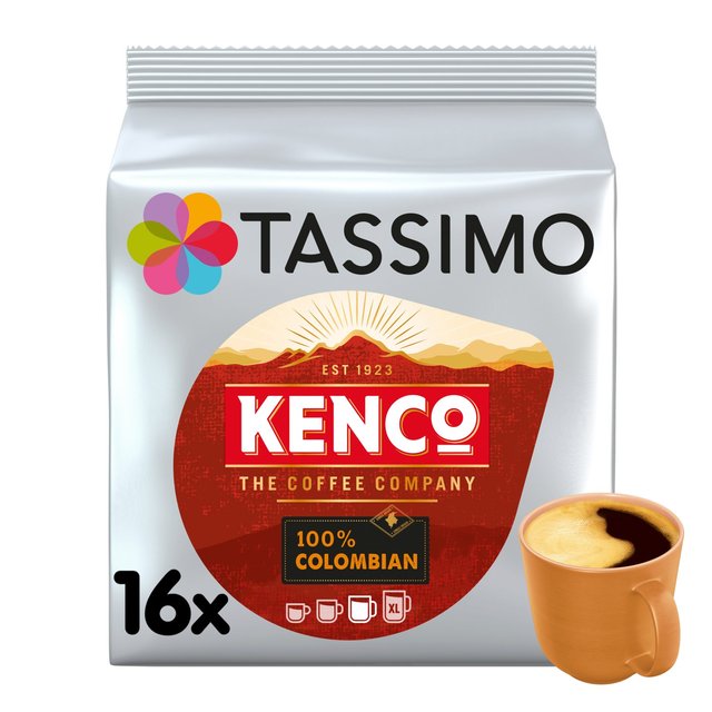 Tassimo Kenco 100% Colombian Coffee Pods 16 per pack Botiga