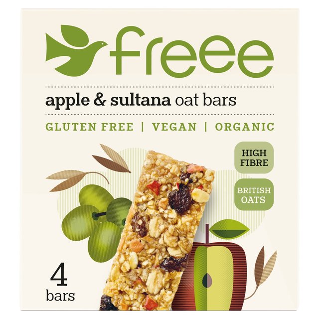 Freee Organic Gluten Free Apple & Sultana Oat Bars 4 x 35g Botiga