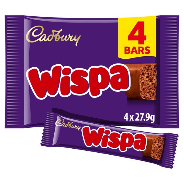 Cadbury Wispa Chocolate Bar Multipack 4 x 27.9g Botiga