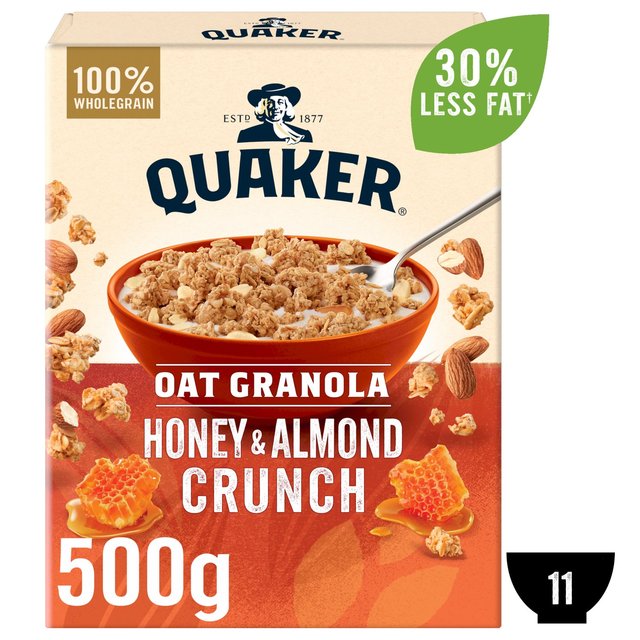 Quaker Oat Granola Honey & Almond Cereal 500g Botiga