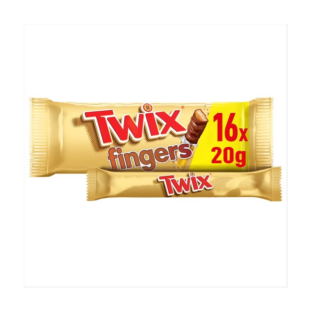 Twix Caramel & Milk Chocolate Fingers Biscuit Snack Bars Large Multipack 16 x 20g Botiga