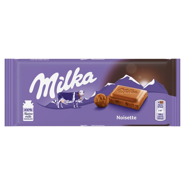 Milka Noisette Hazelnut Milk Chocolate Bar 100g Botiga