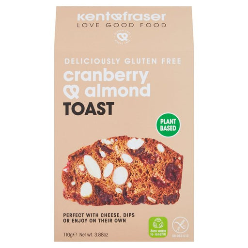 Kent & Fraser Gluten Free Cranberry & Almond Toast 110g Botiga