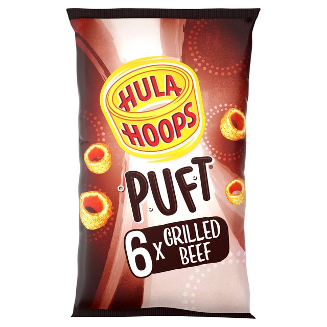 Hula Hoops Puft Beef Multipack Crisps 6 per pack Botiga