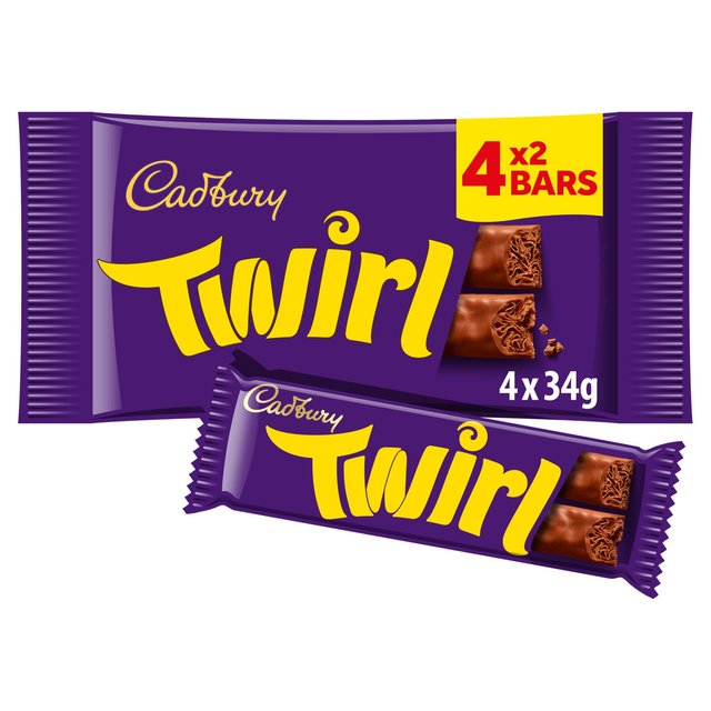 Cadbury Twirl Chocolate Bar Multipack 4 x 34g Botiga