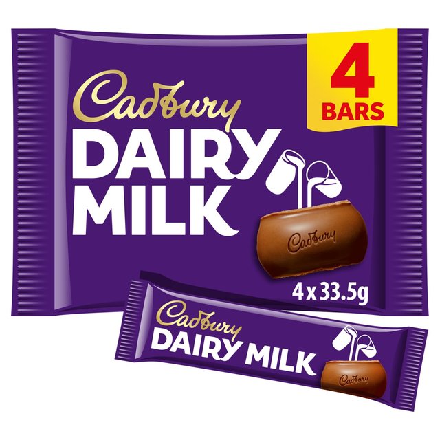 Cadbury Dairy Milk Chocolate Bar Multipack 4 x 33.5g Botiga