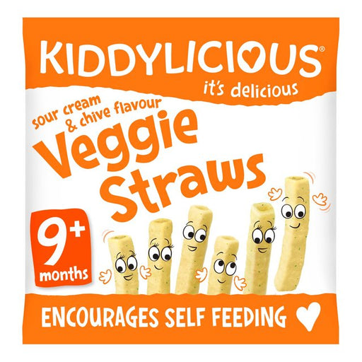 Kiddylicious Sour Cream & Chive Flavoured Veggie Straws Baby Snacks 12g Botiga