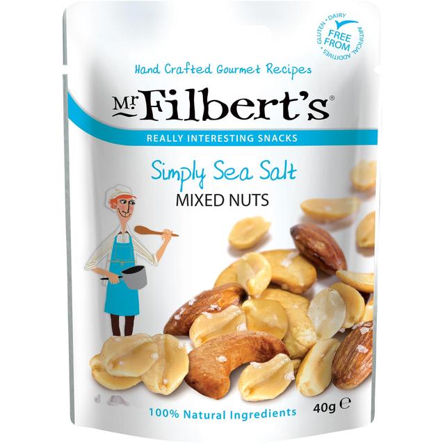 Mr Filberts Simply Sea Salt Mixed Nuts Almonds, Peanuts and Cashews 40g Botiga