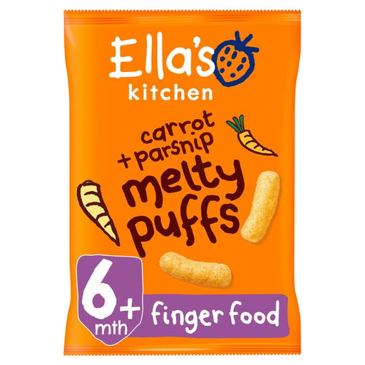 Ella's Kitchen Carrot & Parsnip Melty Puffs Baby Snack 6+ Months 20g Botiga