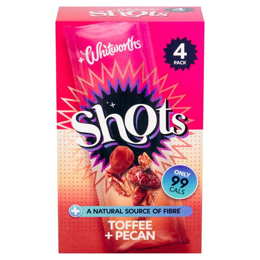 Whitworths Shots Snack Pack Toffee Pecan 4 per pack Botiga