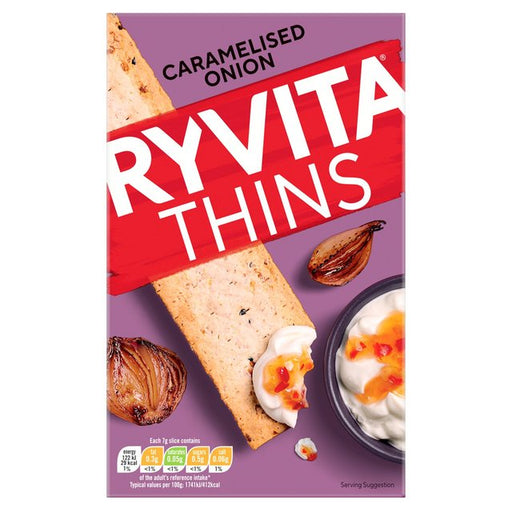 Ryvita Thins Caramelised Onion Flatbread Crackers 120g Botiga