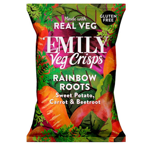 EMILY Veg Crisps Rainbow Roots Sweet Potato, Carrot & Beetroot 30g Botiga