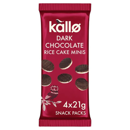 Kallo Belgian Dark Chocolate Mini Rice Cakes Multipack 4 x 21g Botiga