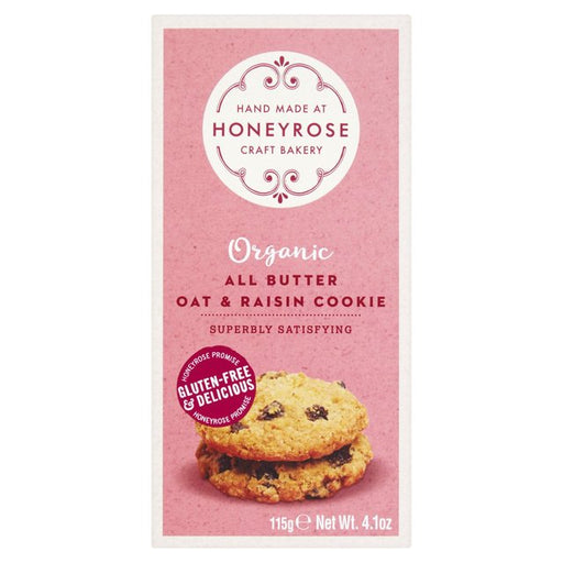 Honeyrose All Butter Oat & Raisin Cookies 115g Botiga