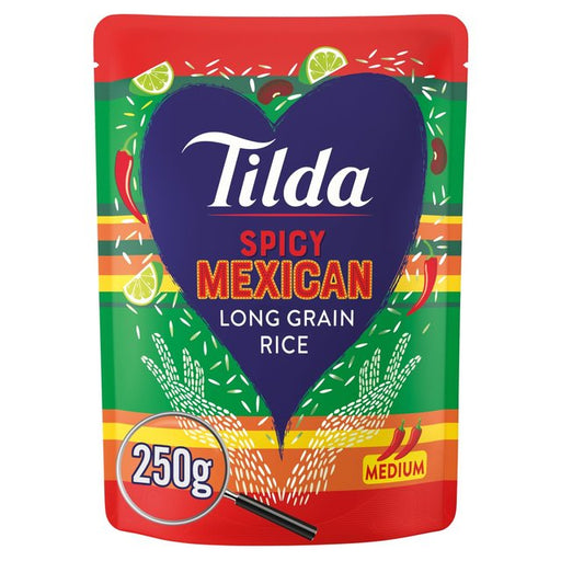 Tilda Microwave Spicy Mexican Long Grain Rice 250g Botiga