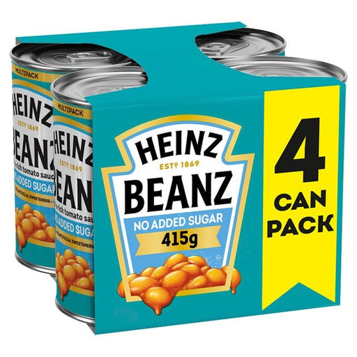 Heinz No Added Sugar Baked Beans in a Rich Tomato Sauce 4 x 415g Botiga